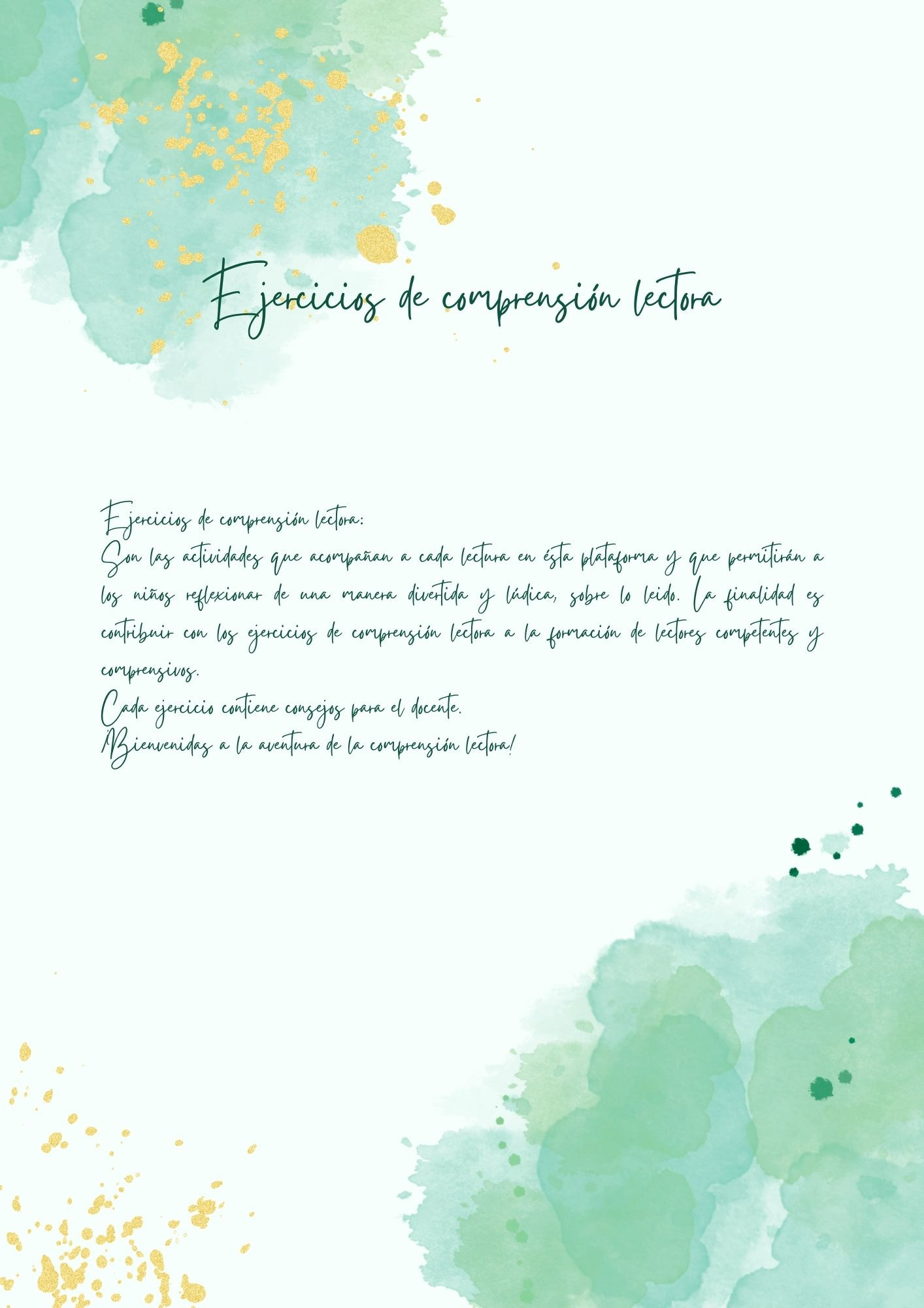 Actividades de comprensión lectora