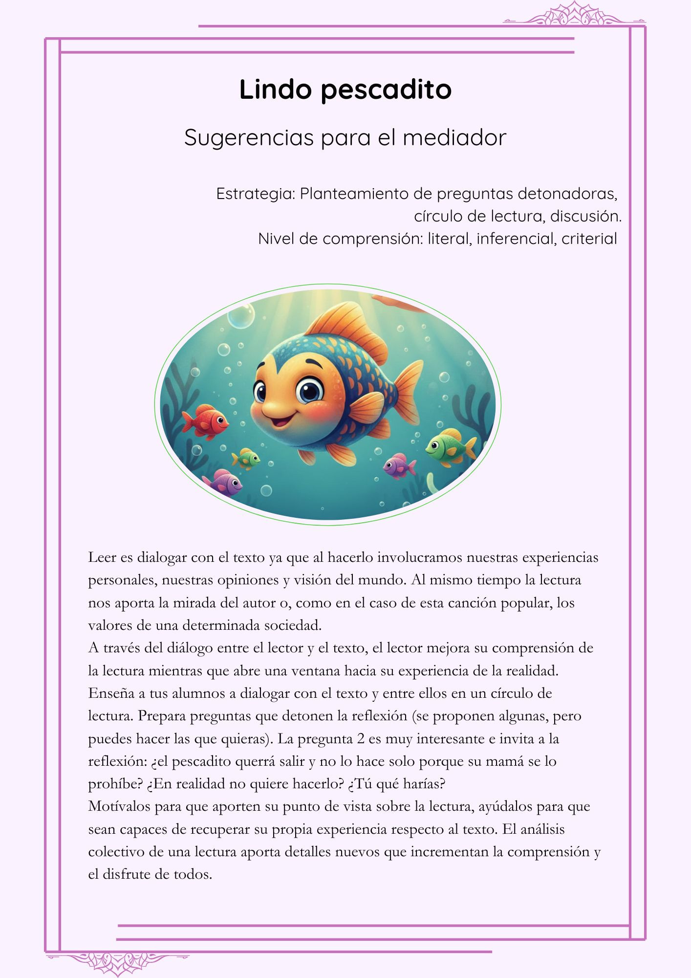 1.- Lindo pescadito (Sugerencias para el mediador)