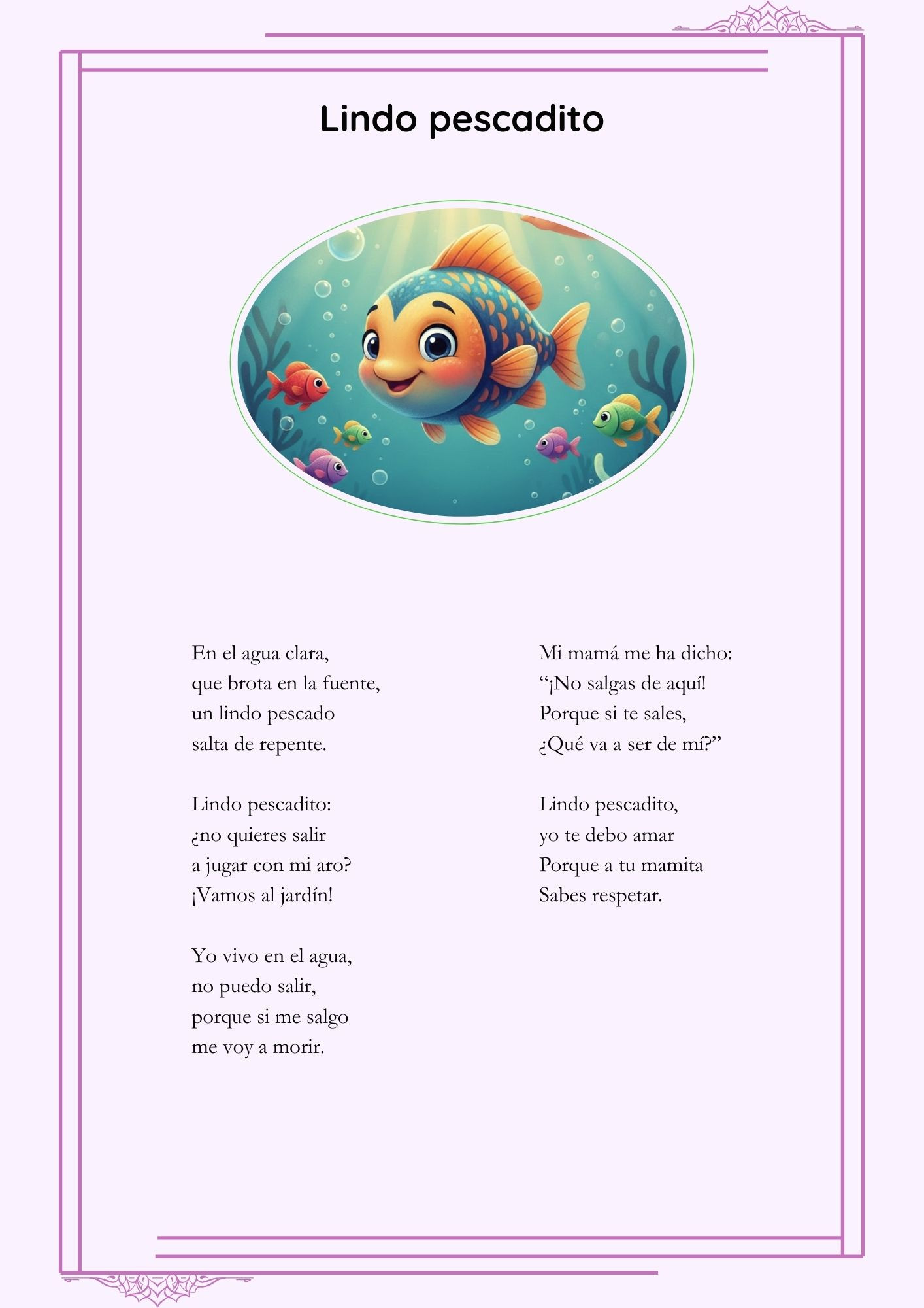 1.- Lindo pescadito (Lectura)