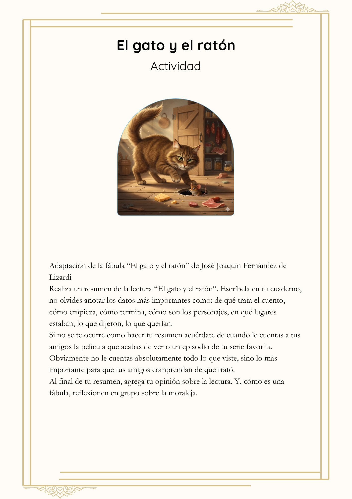 2.- El gato y el ratón (Actividad)