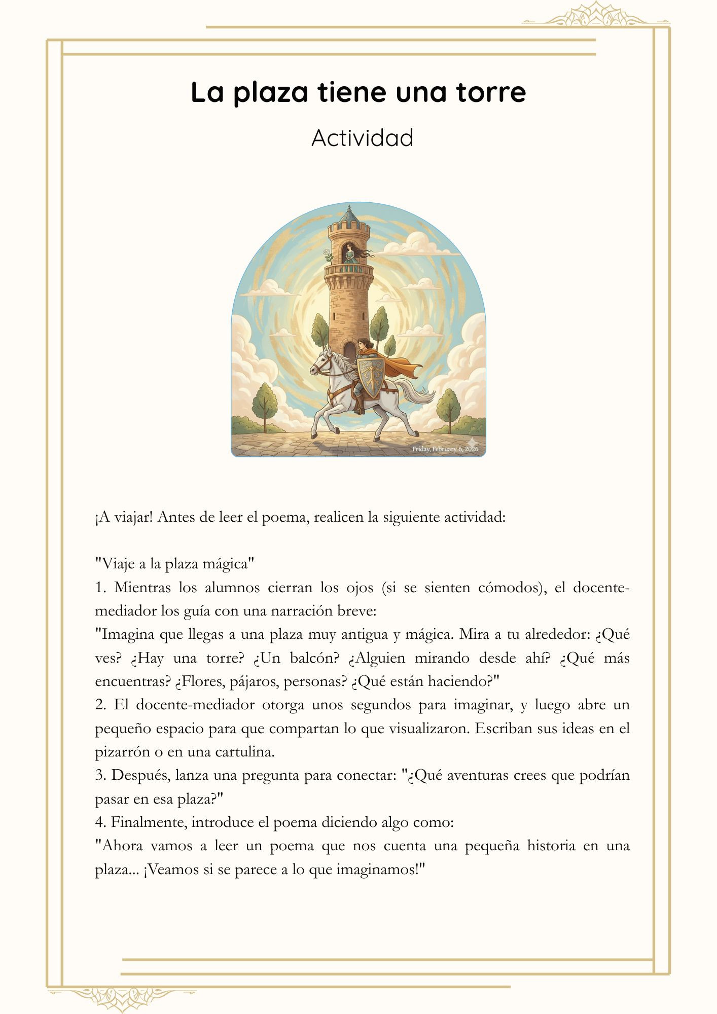25.- La plaza tiene una torre (Actividad) 1