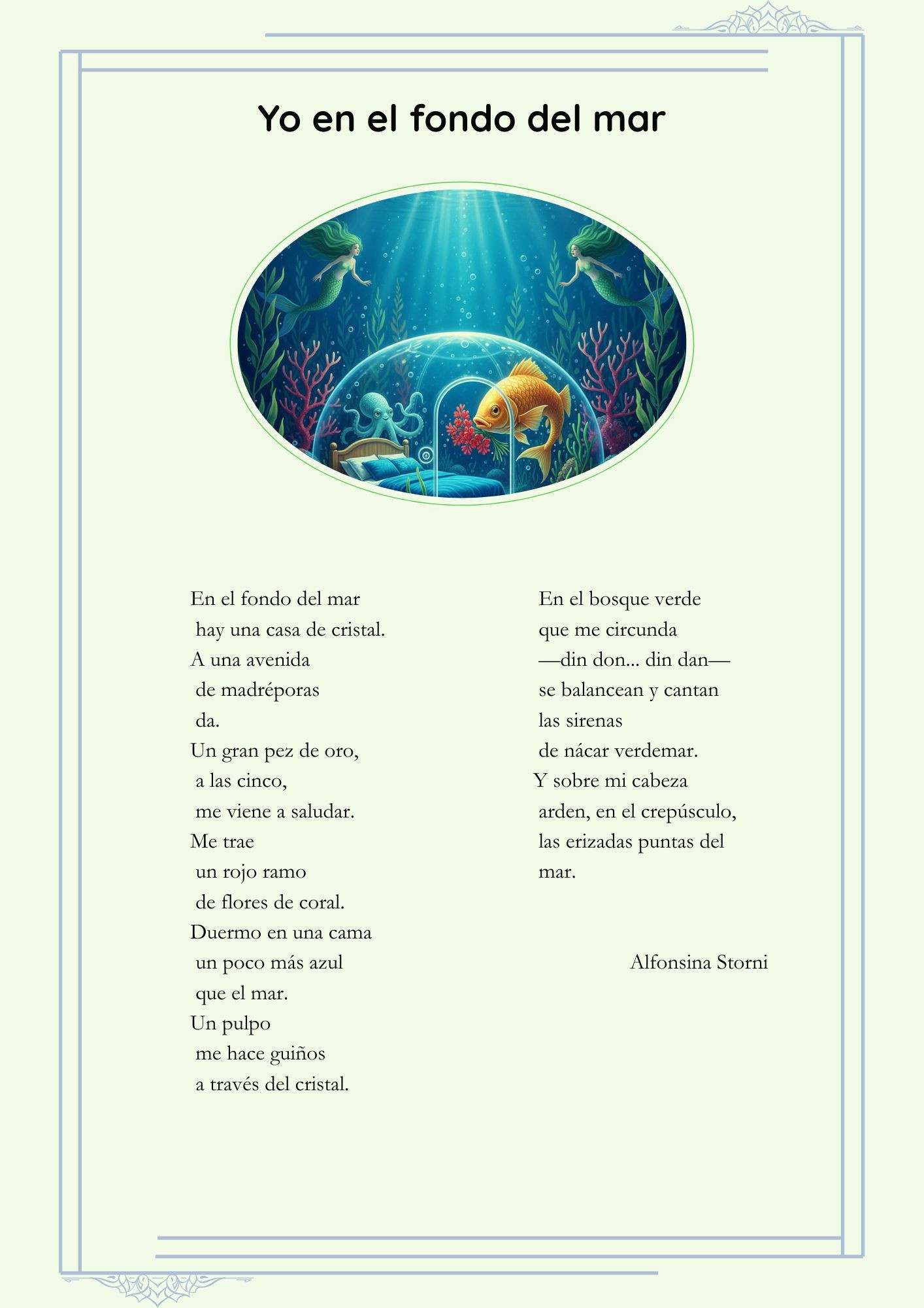 9.- Yo en el fondo del mar (Lectura)